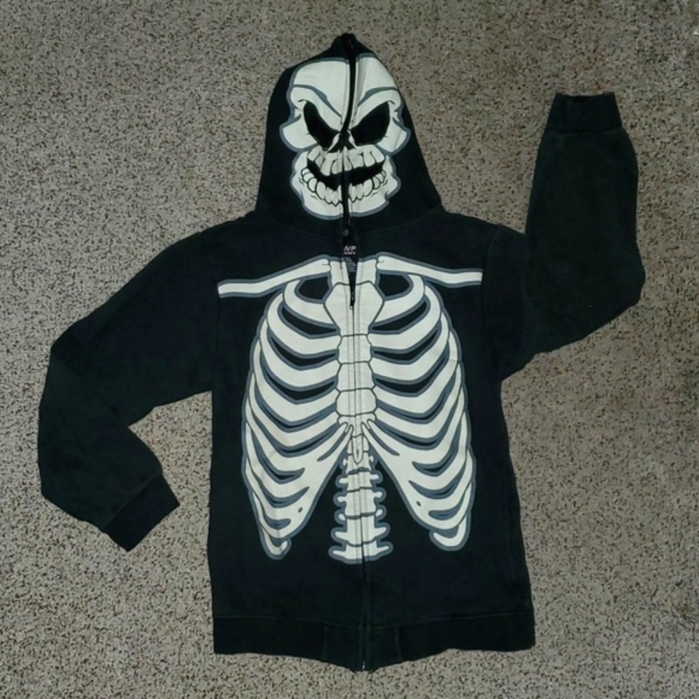 💥 Sale 3/$30 GWP Sport Skelton Full Hoodie Zip Up Sweatshirt